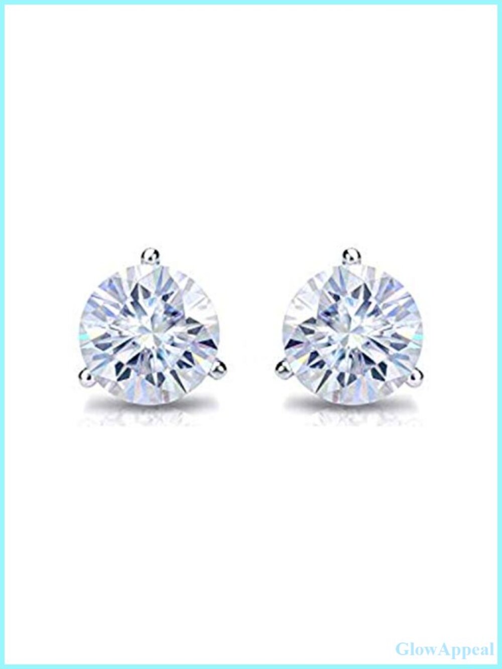 18K White Gold 1/4 CTTW Round Diamond Solitaire Stud Earrings